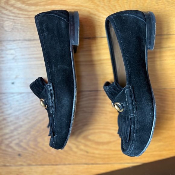 Gucci Black Suede Loafers with Gold Horsebit - Picture 3 of 7
